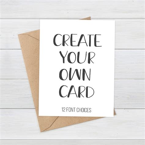 Personalized Cards Personalised Cards Create Your Own Card Etsy