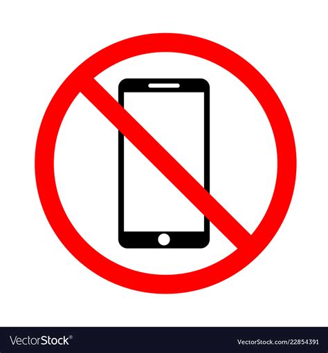 Use Of A Mobile Phone Is Prohibited Royalty Free Vector