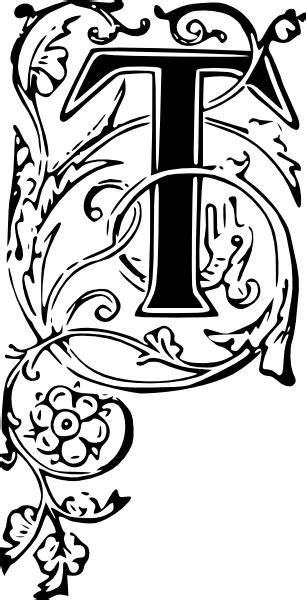 Ornate Letter T Clip Art At Vector Clip Art Online Royalty
