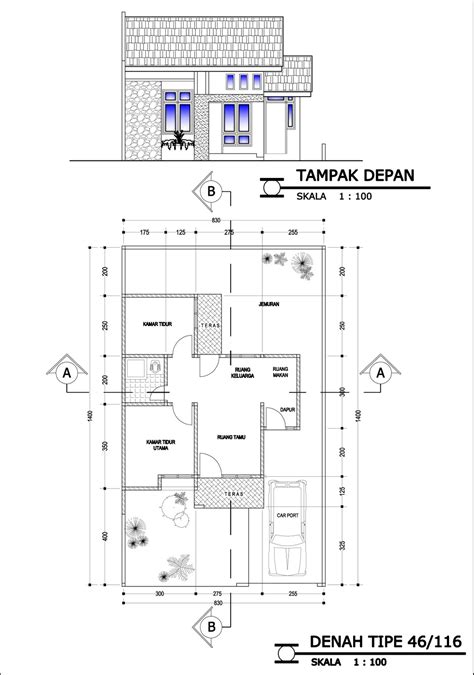 Contoh gambar desain rumah minimalis type 45. 30+ Gambar Macam Denah Rumah Type 45 Minimalis Modern ...