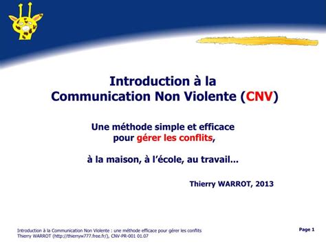 PPT Introduction à la Communication Non Violente CNV PowerPoint