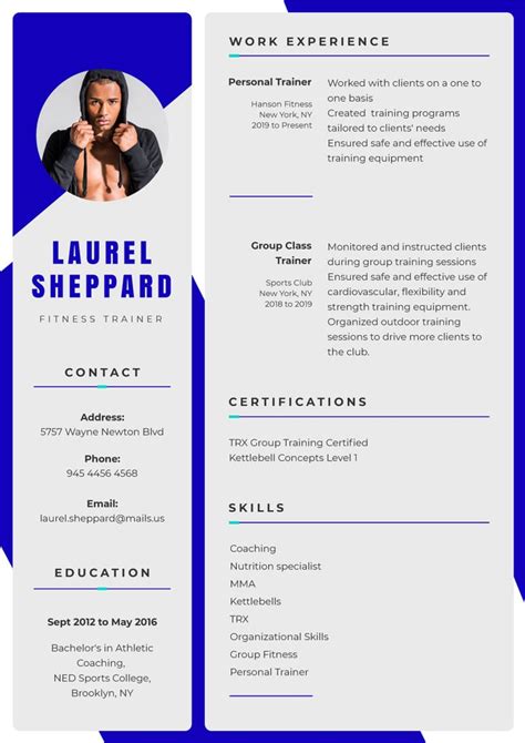 Fitness Trainer Professional Skills And Experience Online Resume