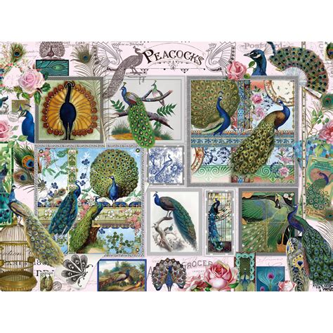 Let us make a quality 1000 piece puzzle from your favorite photo. Peacocks Collage 1000 Piece Jigsaw Puzzle | Bits and Pieces