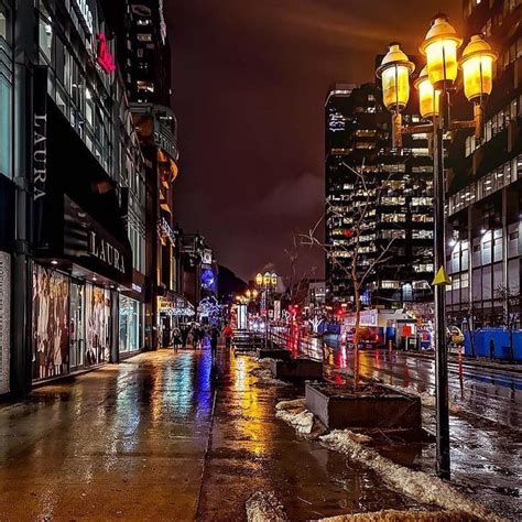 montreal canada on instagram “rainy night in downtown montreal