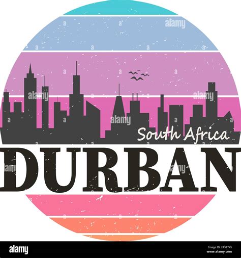 Durban South Africa Flat Icon Skyline Silhouette Design City Vector Art