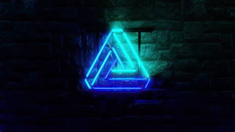 Triangle Neon Glowing 4k Wallpaperhd Abstract Wallpapers4k Wallpapers