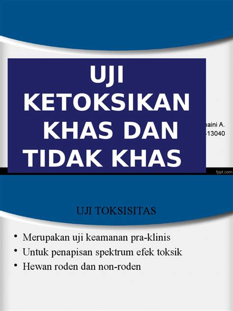 PDF Toksikologi Uji Ketoksikan Khas Dan Tak Khas DOKUMEN TIPS