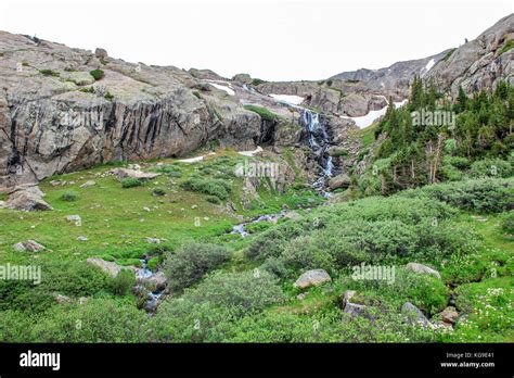 Rocky Mountain Landscape With Lake Stock Photo Alamy