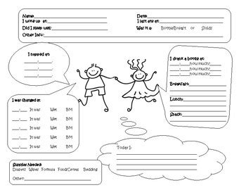 Listed on a separate sheet is. Infant Daily Sheet by Alicia Kirkland | Teachers Pay Teachers