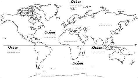 Pédagogie Préparation De Classe Cm1 Cm2 Continents Et Océans Carte