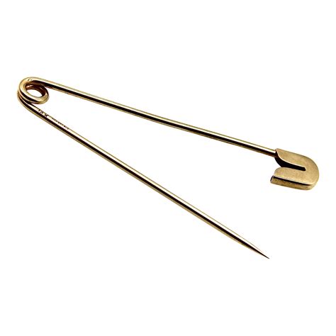 14k Gold Tiffany & Co. Retro Safety Pin Brooch | Chairish