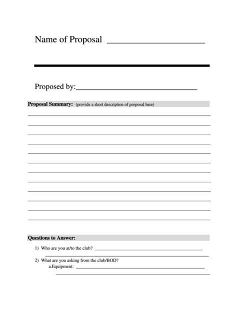 Project Proposal Template Fillable Printable Pdf And Forms Porn The