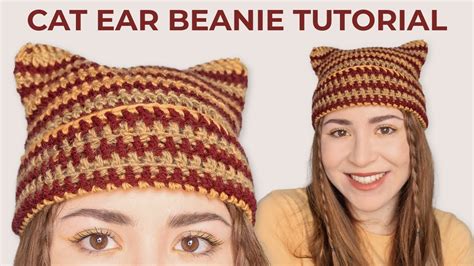 Cat Ear Beanie Crochet Tutorial Sack Hat Youtube