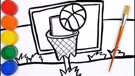 How To Draw A Basketball Court For Kids Draw Kids Drawing For Kids