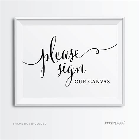 Sign Our Canvas Formal Black And White Wedding Party Signs