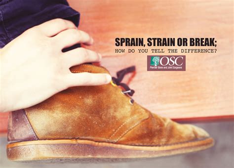 I have heard that when there is a sprain, it is better to walk on it and exercise for it to heal, but if the injury is a break, you need to stay off of your foot. Sprain, Strain or Break; how do you tell the difference ...