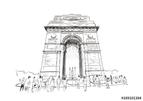 It has mountains and deserts. India Gate Sketch at PaintingValley.com | Explore ...