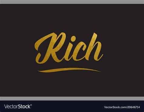 Rich Gold Word Text Typography Royalty Free Vector Image