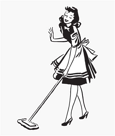 Cleaning Lady Clipart Black And White 10 Free Cliparts Download