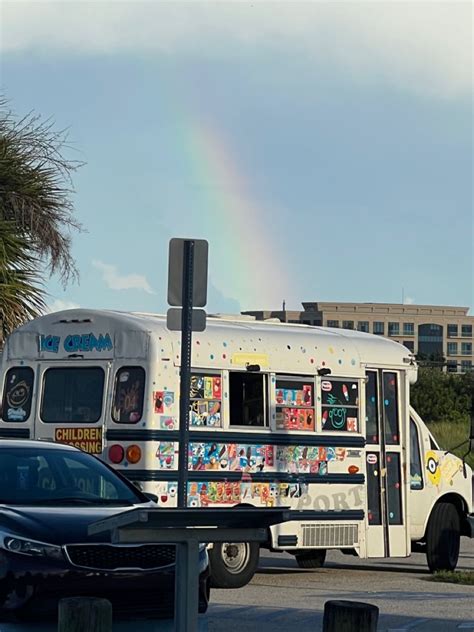 Rainbow Over Ice Cream Truck In 2022 Ice Cream Truck Trucks Cream