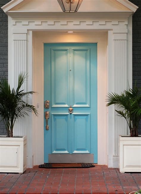 The shutters, the house, the front door, and the trim can all be different colors and look fabulous together. Turquoise Front Door | For the Home | Pinterest