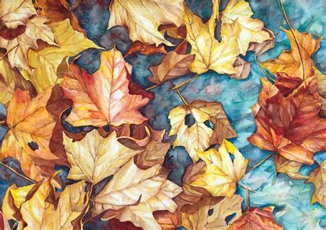 Autumn Leaves Painting Autumn Leaves Art Watercolor Leaves