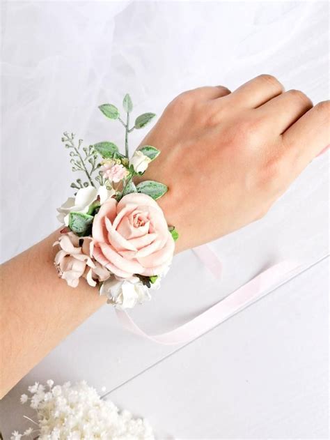 Blush Pink Wrist Corsage Corsage Prom