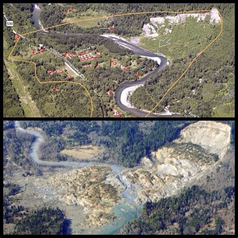 Beforeafter Area Of Deadly Landslide In Oso Washington Cool