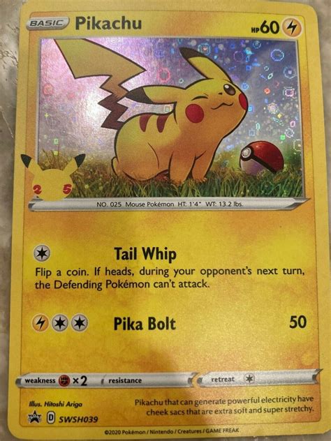 Mavin Pokemon Pikachu 60 Hp Tail Whip