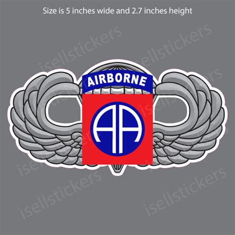 Ar 2192 Army 82nd Airborne Wings 3d Military Bumper Sticker Car Window