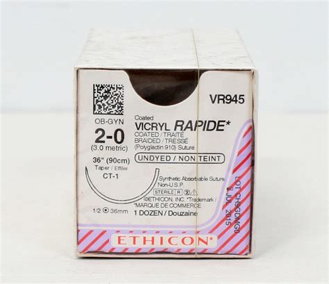 Ethicon Vicryl Rapide 2 0 Suture 36 90cm Taper Ct 1 1dz New Sealed
