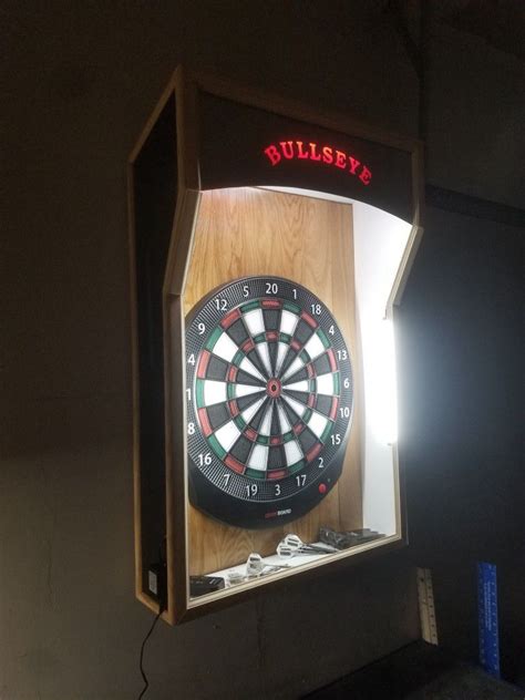 Gran Board Custom Lighted Dart Cabinet For My Man Cave Dart Board