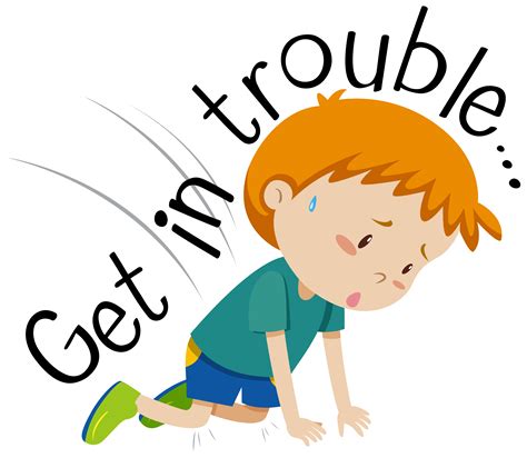Word Expression For Get In Trouble 301035 Vector Art At Vecteezy