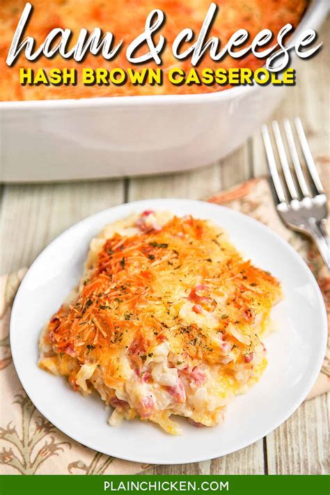 Dot butter over the top of everything. Ham and Cheese Hash Brown Casserole - Plain Chicken