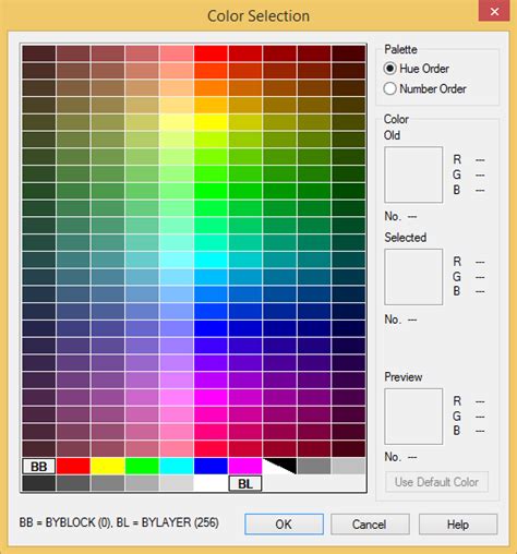 Autocad Color Chart