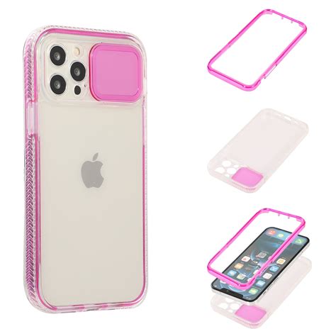 Clear Frosted Case For Iphone 12 Pro Max Cover With Slide Camera Lens