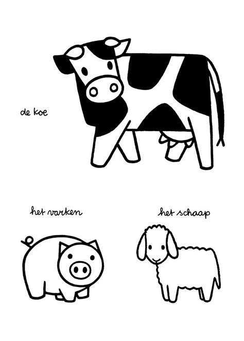 Boerderij boerderij dieren boerderijdieren foto's. Kleurplaten Paradijs - Kleurplaat De koe. Het varken. De schaap - Bord tekening | Pinterest ...
