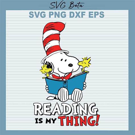 Snoopy Reading Is My Thing Svg File For Craft Handmade Cricut Products