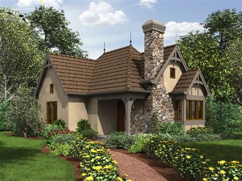 French country house plans are characterized by the extensive use brick, stone or stucco exteriors and large hip or mansard roof lines. Tiny Storybook Cottage House Plans