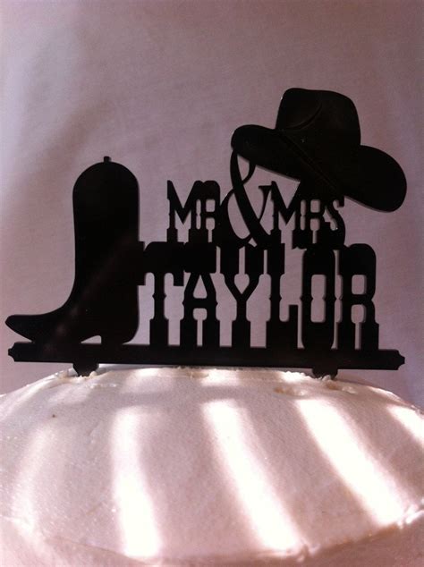 Western Wedding Cake Topper Boot And Hat Cake Topper Cowboy Etsy