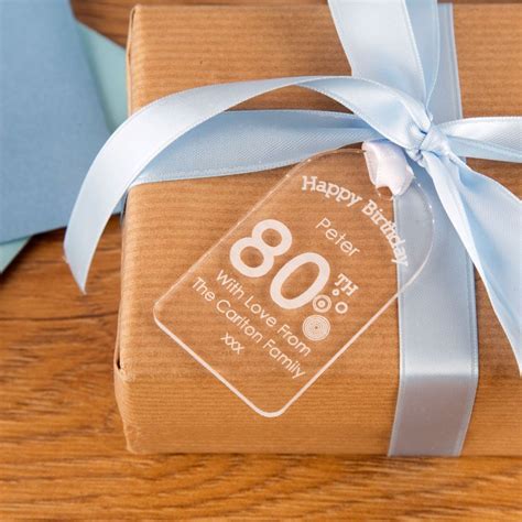 When a person turns 80, it is a big deal. Personalised 80th Birthday Acrylic Gift Tag | Forever Bespoke