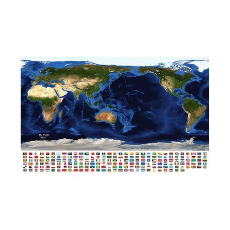 Icyu69236 Maps Atlases 150x100cm The World Topography And Bathymetry