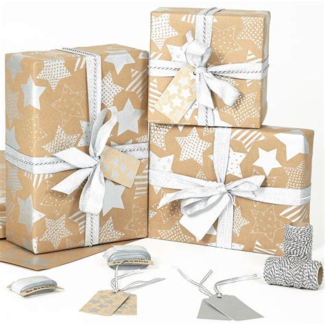 Check spelling or type a new query. silver stars brown christmas wrapping paper by sophia ...