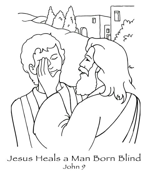 Jesus Heals A Man Born Blind Sunday School Coloring Pages Bible