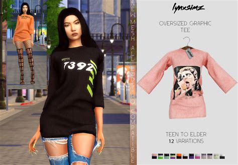 Oversized Graphic Tee Sims 4 Sims 4 Clothing Sims 4 Mods Clothes