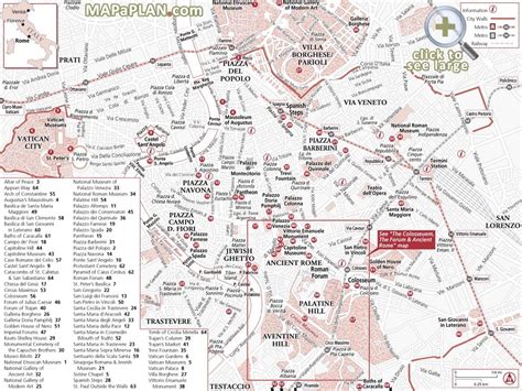 Tourist Map Of Rome Italy Printable Free Printable Maps