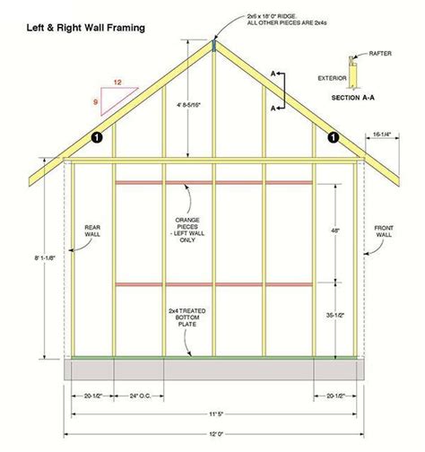 12×16 Storage Shed Plans And Blueprints For Large Gable Shed With Dormer
