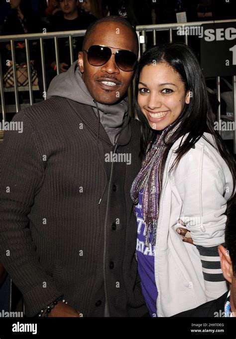 Jamie Foxx And His Daughter Corinne Bishop Attending The 2011 Bbva Nba All Star Celebrity Game