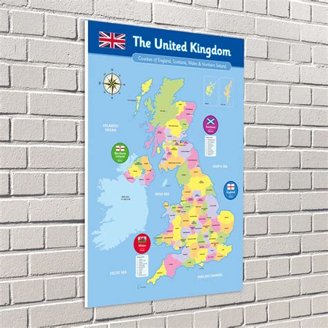 Uk Counties Map Formal Geography Sign For Schools Free Pandp