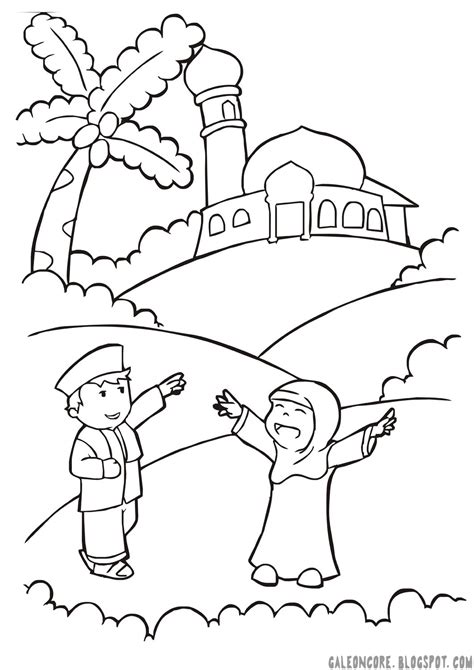 Gambar Kartun Mewarnai Islami Mewarnai Gambar Islami Untuk Sd